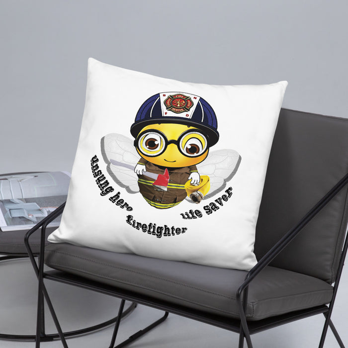 Cute FIREFIGHTER BEE Basic Pillow