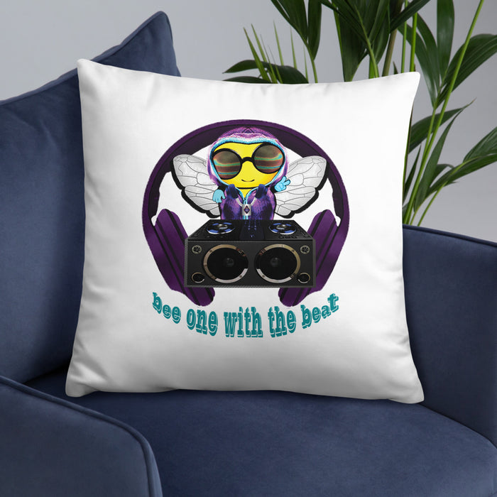 Cool & Cute PURPLE BEE 1 WITH THE BEAT Basic Pillow