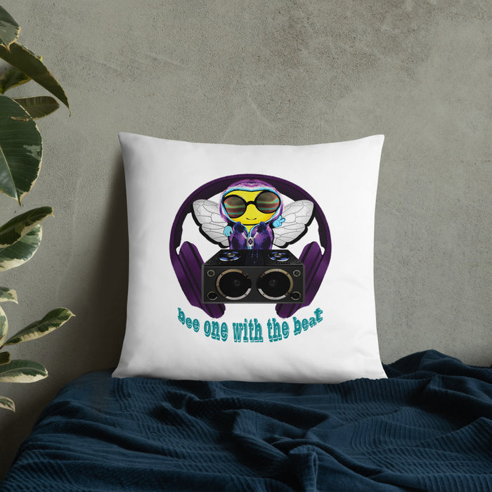 Cool & Cute PURPLE BEE 1 WITH THE BEAT Basic Pillow