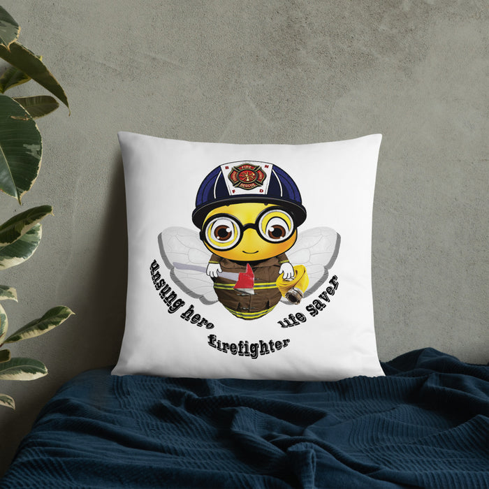 Cute FIREFIGHTER BEE Basic Pillow