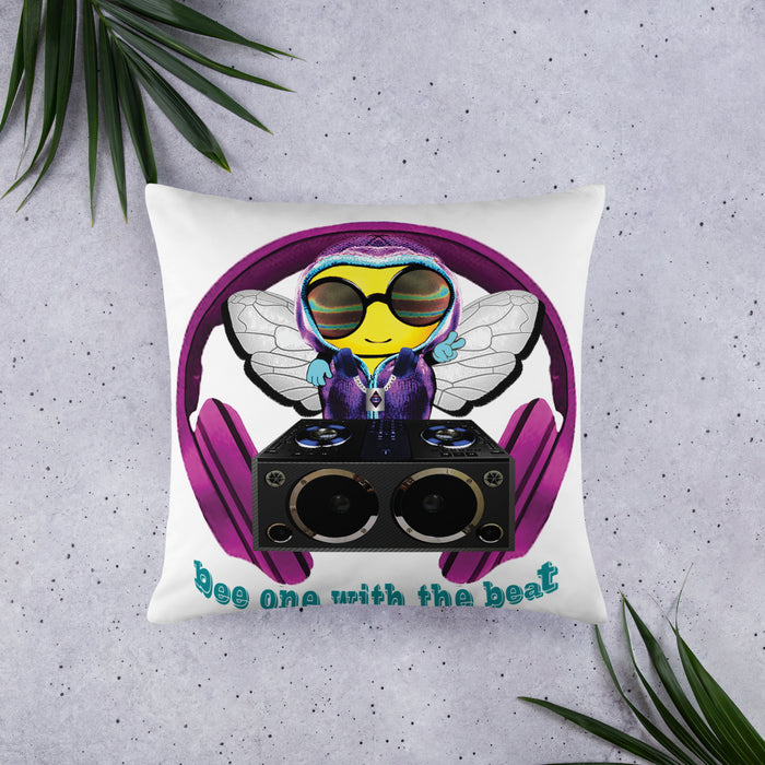 Cool & Cute PINK BEE 1 WITH THE BEAT Basic Pillow