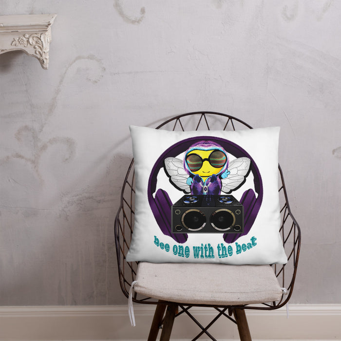 Cool & Cute PURPLE BEE 1 WITH THE BEAT Basic Pillow