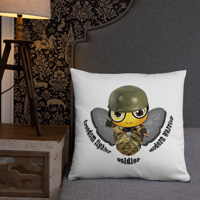 Cute SOLDIER / MILITARY BEE Basic Pillow