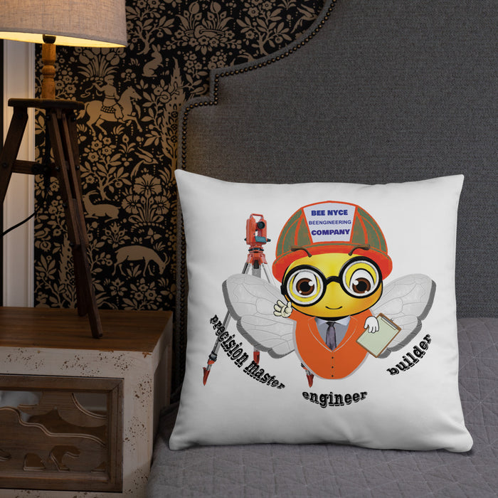 Cute ENGINEER / INGENIERO BEE Basic Pillow