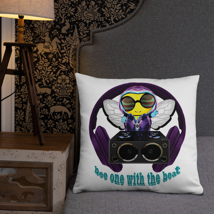 Cool & Cute PURPLE BEE 1 WITH THE BEAT Basic Pillow