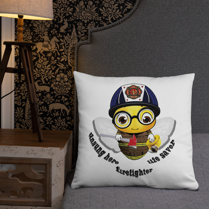 Cute FIREFIGHTER BEE Basic Pillow