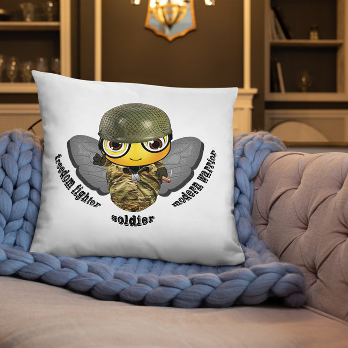 Cute SOLDIER / MILITARY BEE Basic Pillow