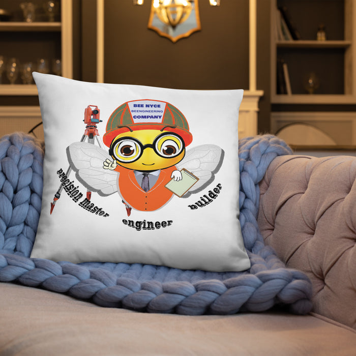 Cute ENGINEER / INGENIERO BEE Basic Pillow