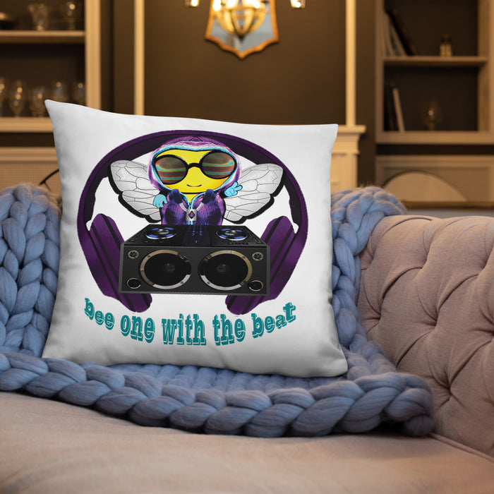 Cool & Cute PURPLE BEE 1 WITH THE BEAT Basic Pillow