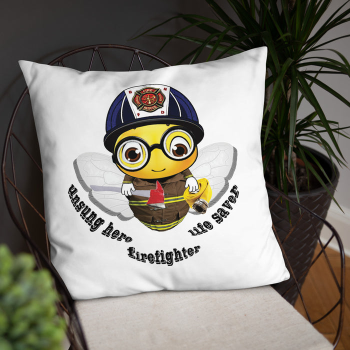 Cute FIREFIGHTER BEE Basic Pillow