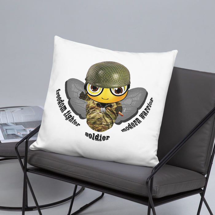 Cute SOLDIER / MILITARY BEE Basic Pillow