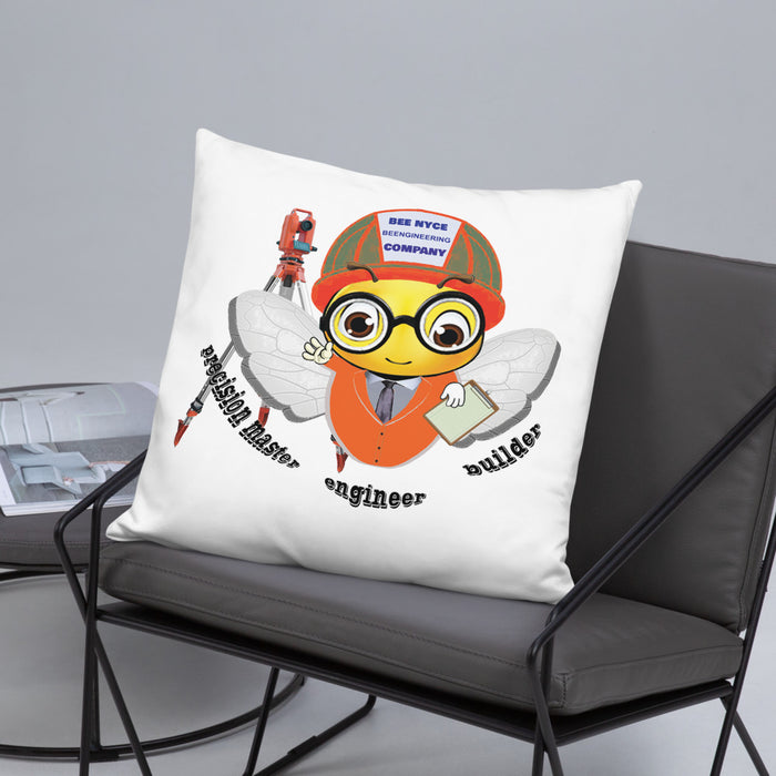 Cute ENGINEER / INGENIERO BEE Basic Pillow