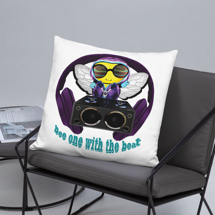 Cool & Cute PURPLE BEE 1 WITH THE BEAT Basic Pillow