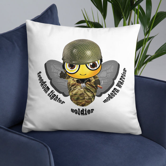 Cute SOLDIER / MILITARY BEE Basic Pillow