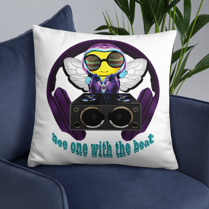 Cool & Cute PURPLE BEE 1 WITH THE BEAT Basic Pillow