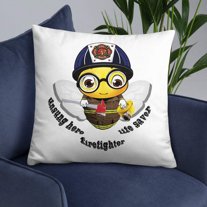 Cute FIREFIGHTER BEE Basic Pillow