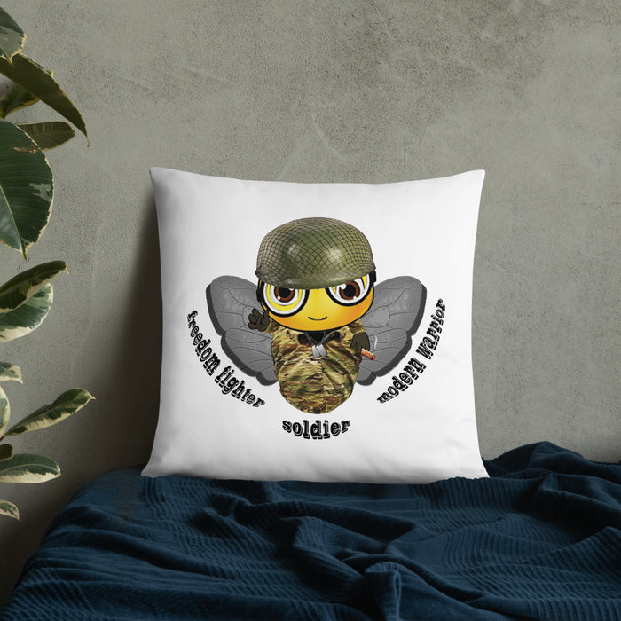 Cute SOLDIER / MILITARY BEE Basic Pillow