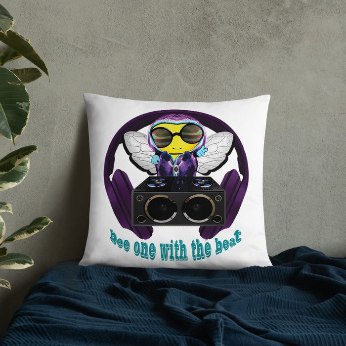 Cool & Cute PURPLE BEE 1 WITH THE BEAT Basic Pillow