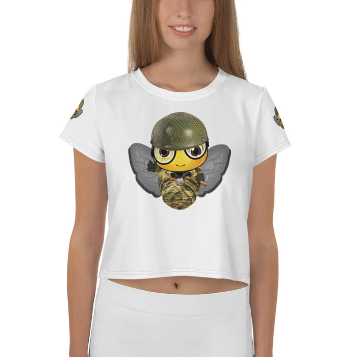 Cute SOLDIER / MILITARY BEE All-Over Print Crop Tee