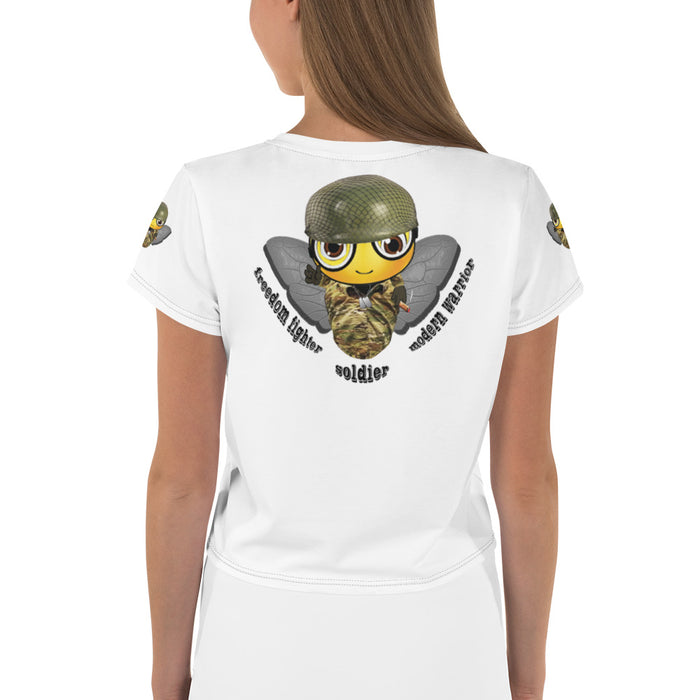 Cute SOLDIER / MILITARY BEE All-Over Print Crop Tee