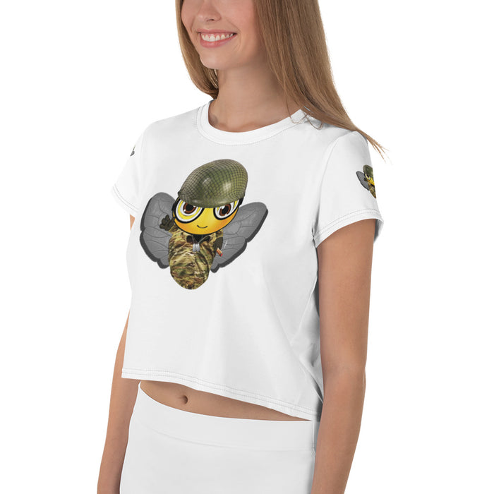 Cute SOLDIER / MILITARY BEE All-Over Print Crop Tee