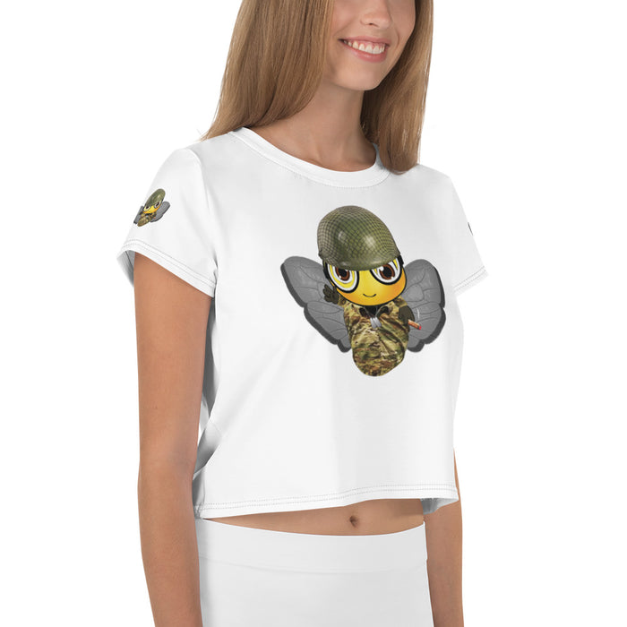 Cute SOLDIER / MILITARY BEE All-Over Print Crop Tee