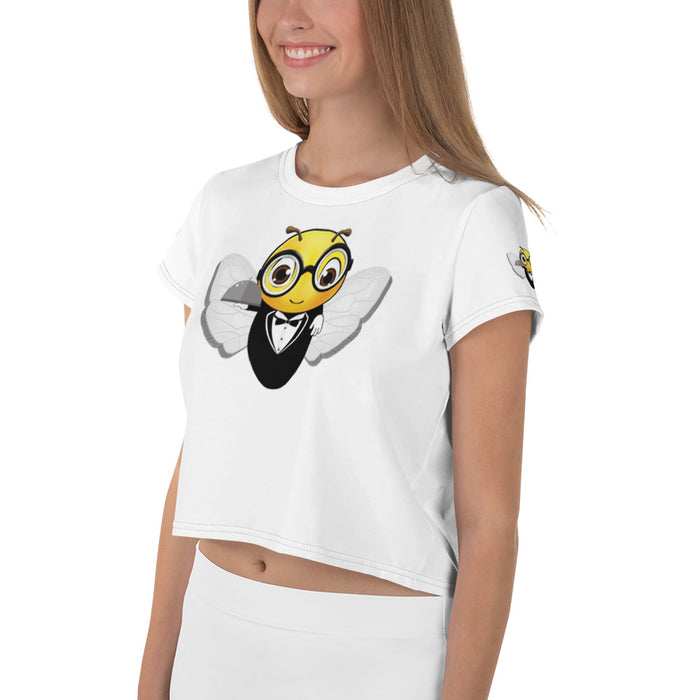 Cute WAITER / SERVER BEE All-Over Print Crop Tee