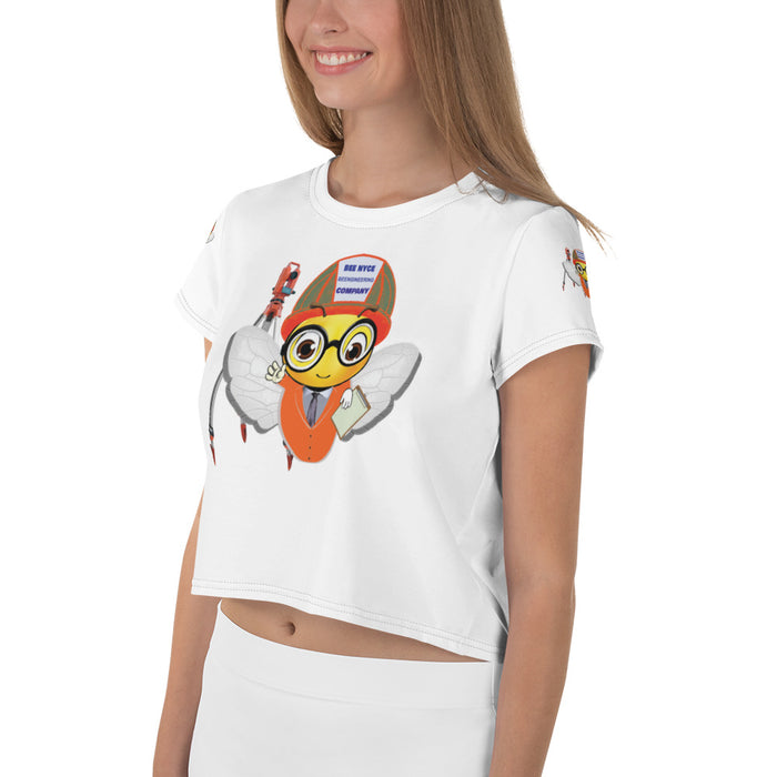 Cute ENGINEER / INGENIERO BEE All-Over Print Crop Tee