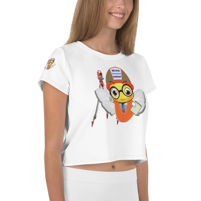 Cute ENGINEER / INGENIERO BEE All-Over Print Crop Tee