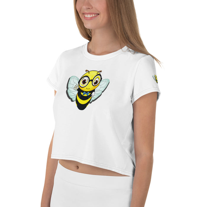 Cute BEE NYCE All-Over Print Crop Tee