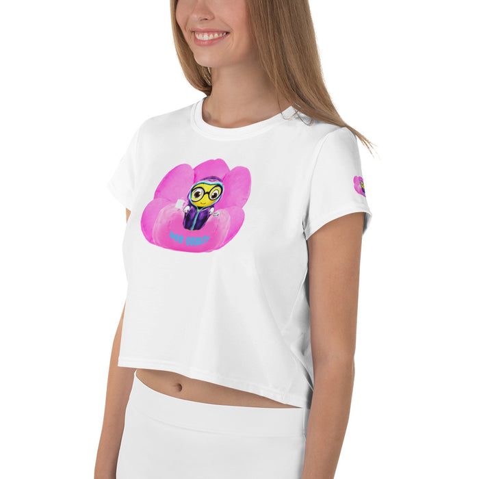 Cute BEE C0MFIE All-Over Print Crop Tee