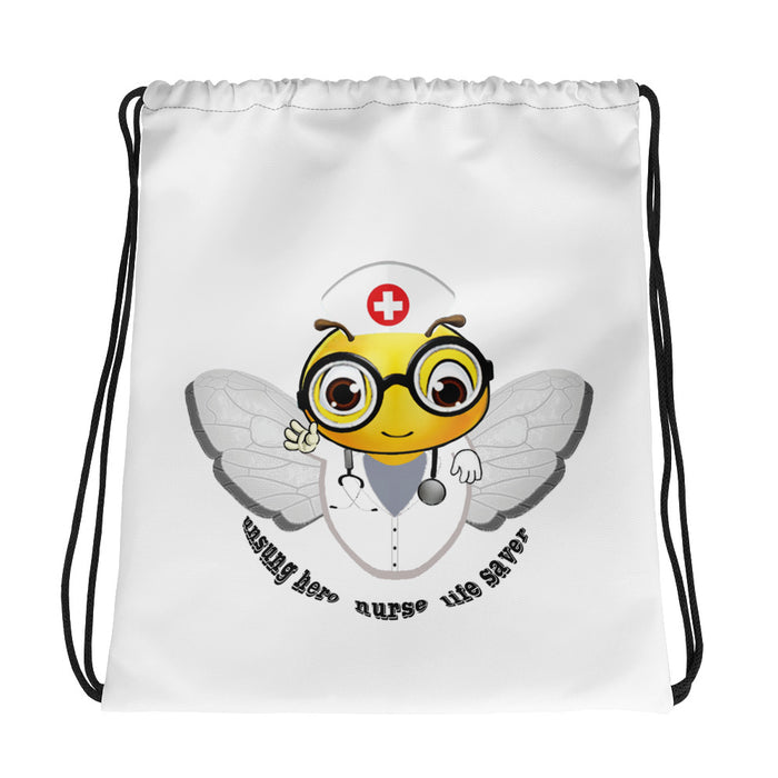 Cute NURSE BEE Drawstring bag