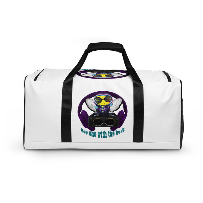 Cool & Cute PURPLE BEE 1 WITH THE BEAT Duffle bag