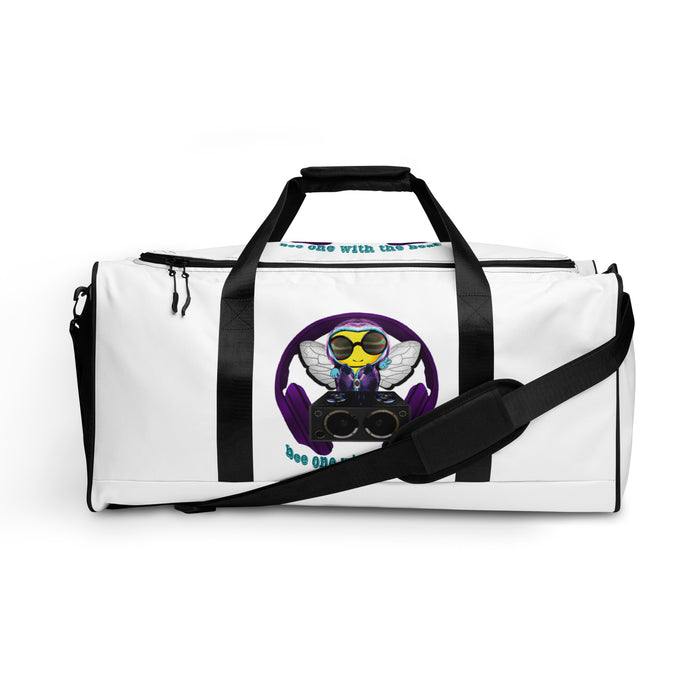 Cool & Cute PURPLE BEE 1 WITH THE BEAT Duffle bag