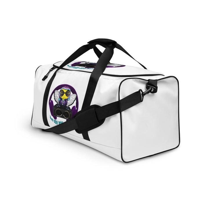 Cool & Cute PURPLE BEE 1 WITH THE BEAT Duffle bag