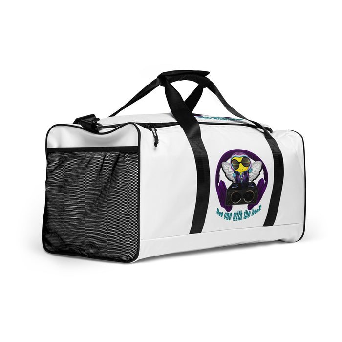 Cool & Cute PURPLE BEE 1 WITH THE BEAT Duffle bag