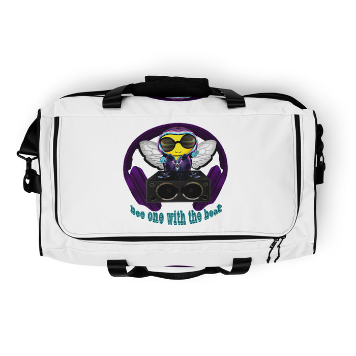 Cool & Cute PURPLE BEE 1 WITH THE BEAT Duffle bag