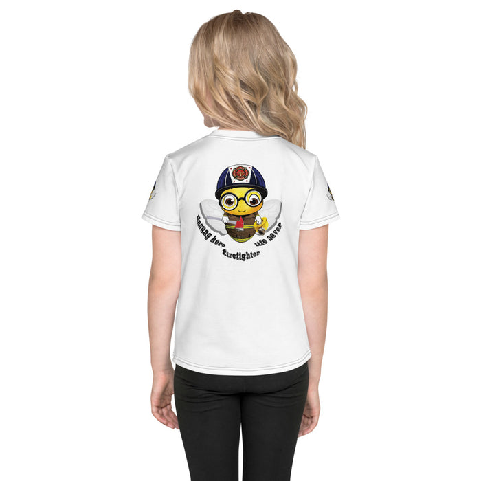 Girl Bee Collection Cute FIREFIGHTER BEE Kids T-Shirt