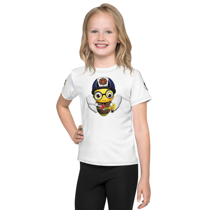 Girl Bee Collection Cute FIREFIGHTER BEE Kids T-Shirt