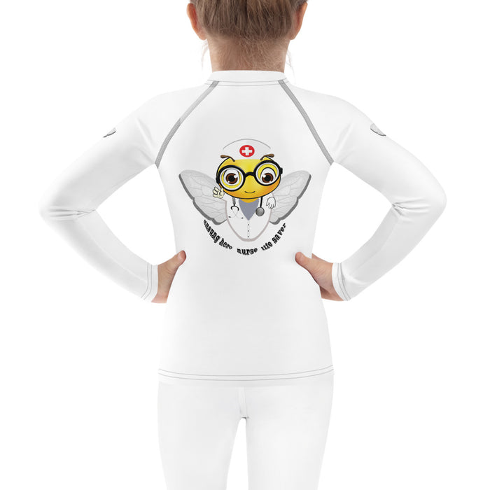 Girl Bee Collection Cute NURSE BEE Kids Rash Guard