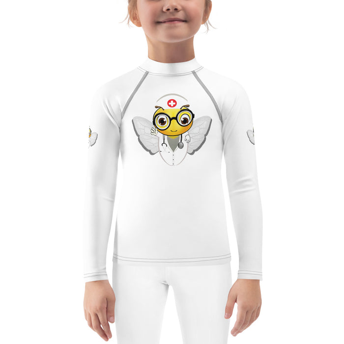 Girl Bee Collection Cute NURSE BEE Kids Rash Guard