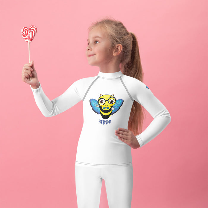 Girl Bee Collection Cute Blue BEE NYCE Kids Rash Guard