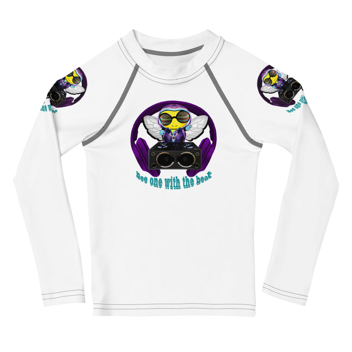 BOY BEE Collection Cool & Cute PURPLE BEE 1 WITH THE BEAT Kids Rash Guard