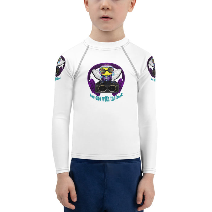 BOY BEE Collection Cool & Cute PURPLE BEE 1 WITH THE BEAT Kids Rash Guard