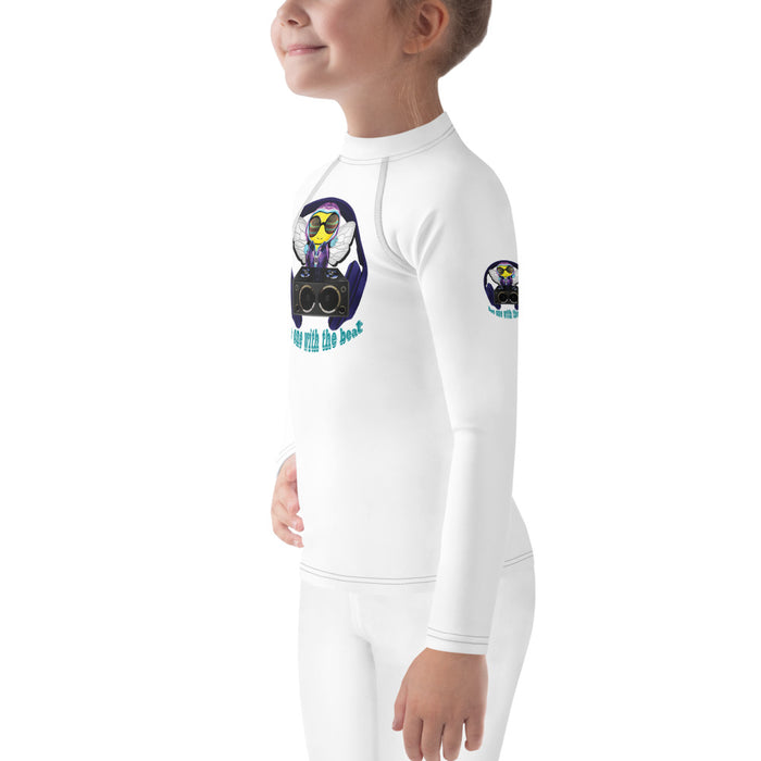 Girl Bee Collection Cool & Cute BLUE BEE 1 WITH THE BEAT Kids Rash Guard