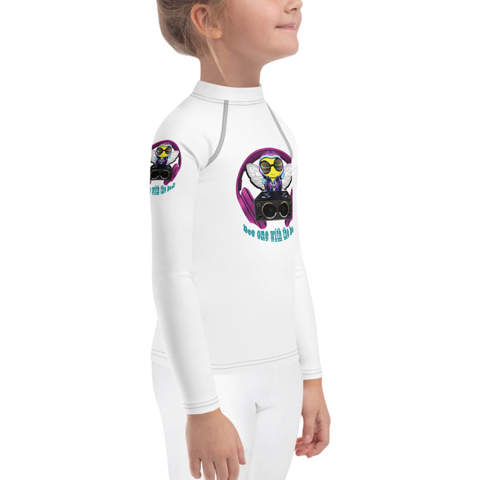 Girl Bee Collection Cool & Cute PINK BEE 1 WITH THE BEAT Kids Rash Guard