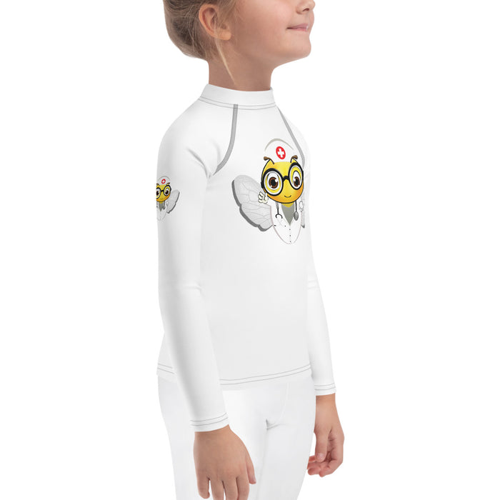 Girl Bee Collection Cute NURSE BEE Kids Rash Guard