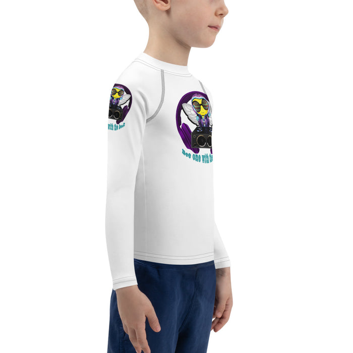 BOY BEE Collection Cool & Cute PURPLE BEE 1 WITH THE BEAT Kids Rash Guard