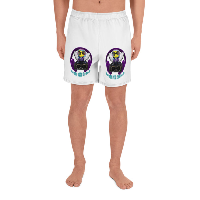 Cool & Cute BEE 1 WITH THE BEAT PURPLE Men's Athletic Long Shorts