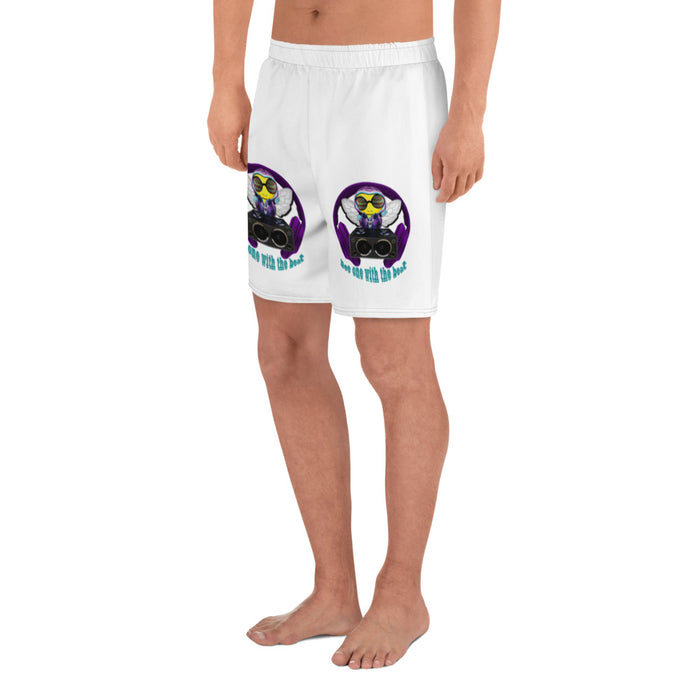 Cool & Cute BEE 1 WITH THE BEAT PURPLE Men's Athletic Long Shorts